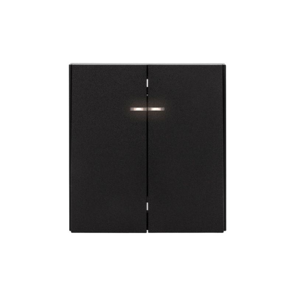 Выключатель 2-кл. СП STRONG MIELE 10А с подсветкой антрацит Kranz KR-78-0714-5