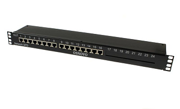 Устройство грозозащиты SP-IP16/1000PR 1U для локал. вычислит. сети на 16 портов (скорость до 1000Мб/с) с защит. линий PoE OSNOVO 14276