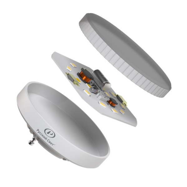 Лампа светодиодная RS LED GX53 8W 220-240V 8Вт таблетка матовая 2700К тепл. бел. GX53 800лм 220-240В Ra90 Русский Свет 15011345064