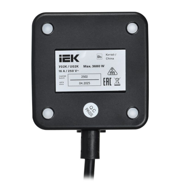 Удлинитель 2х1.3м 16А IP20 Qi У02К 10Вт USB A+C 3х1 черн. DOMINIC IEK DN-YP31-16-02-01-ZKU-K02
