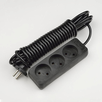 Удлинитель 3х3м без заземл. Standart S-CD3-3 Black черн. Uniel UL-00003604