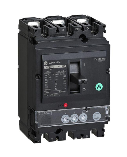 Выключатель автоматический SYSTEMEPACT CCB160 100кА 3P3D S2.2 160А рычаг SE SPC160S16022L3DF