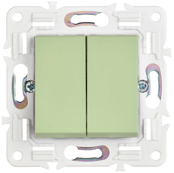 Выключатель проходной 2-кл. SKANDY 10А SK-V05G мятный IEK SK-V22-0-10-K06