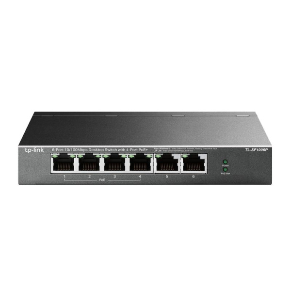 Коммутатор TL-SF1006P 6-портовый 10/100Мбит/с настол. с 4 портами PoE+ TP-Link 1792446