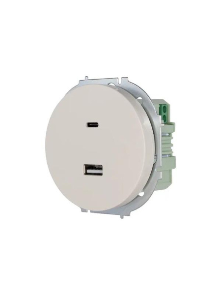 Розетка 1-м СП OSEN TC+ USB разъем механизм сл. кость LEZARD 743-9088-192TC