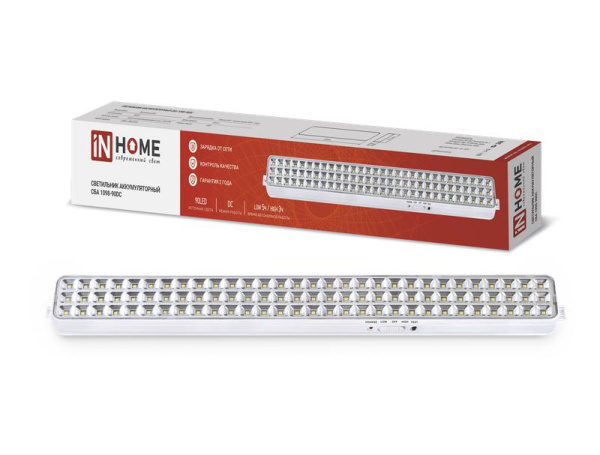 Светильник светодиодный СБА 1098-90DC 90 LED 2.2А.ч lithium battery DC аварийный IN HOME 4690612029535