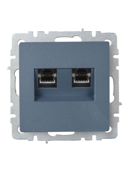 Розетка компьютерная двойн. СП RJ45 кат.6 BRITE РК11-2-БрМ механизм маренго IEK BR-K20-2-K35