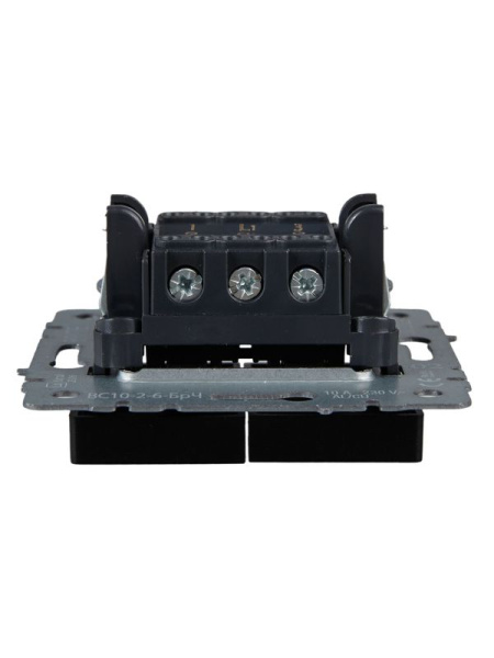 Выключатель проходной 2-кл. СП BRITE ВС10-2-6-БрЧ 10А механизм черн. IEK BR-V22-0-10-K02