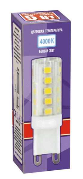 Лампа светодиодная PLED-G9 5Вт капсульная 4000К нейтр. бел. G9 320лм 175-240В JazzWay 1032133B