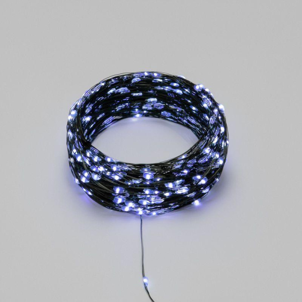 Гирлянда светодиодная "Роса" 50м 500LED бел. IP20 230В с контроллером провод зел. Neon-Night 303-285