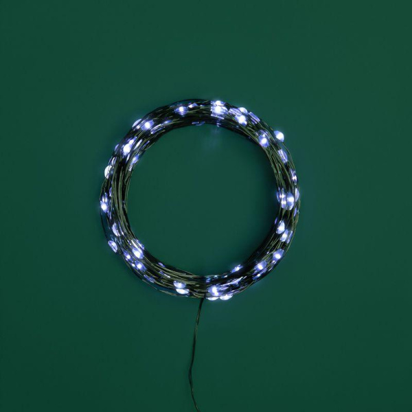 Гирлянда "Роса" 20м 200LED бел. IP20 230В с контроллером провод зел. Neon-Night 303-265