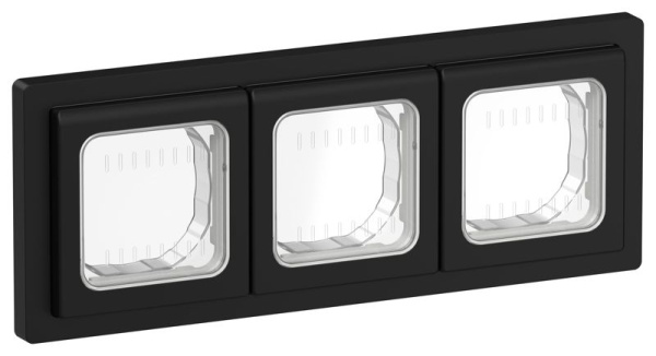 Рамка 3-м СП FLITE Рпро-3-55-ФлЧ IP55 черн. IEK FI-M30-32-55-K02