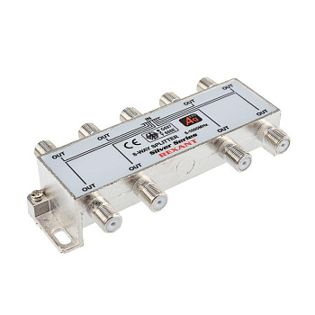 Делитель ТВх8 + 9шт F 5-1000 МГц (Silver) box (уп.5шт) Rexant 05-6105