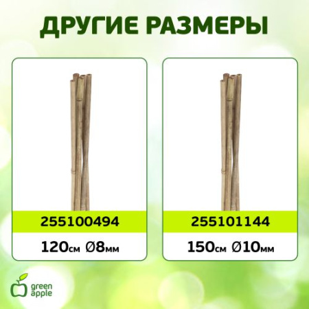 Поддержка для растений 120см d10мм бамбук (уп.5шт) (20/560) GBS-10-120 Green Apple Б0008337