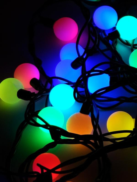 Гирлянда "Шарики" OLDBL070-RGB-E 100LED RGB 15м IP44 соединяемая SHLights 4690601042040