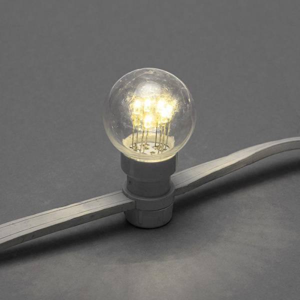 Гирлянда светодиодная "LED Galaxy Bulb String" 10м 6х30LED тепл. бел. 25Вт IP65 провод каучук бел. Neon-Night 331-306