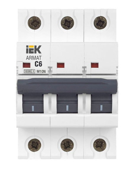 Выключатель автоматический модульный 3п C 6А M10N ARMAT IEK AR-M10N-3-C006