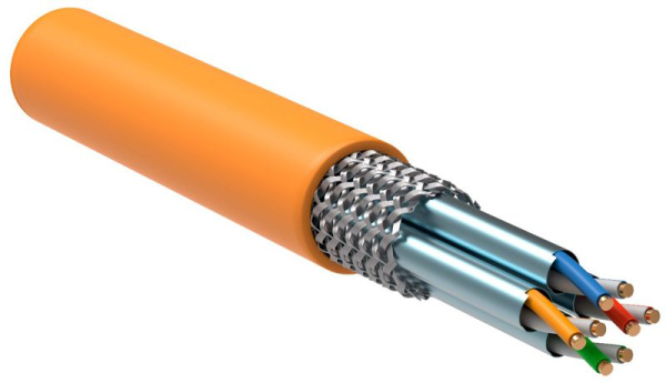 Кабель витая пара S/FTP кат.7 4х2х23AWG solid LSZH оранж. (305м) (м) ITK LC1-C704-627