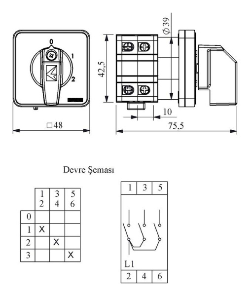 Переключатель многоступенчатый (0-3) 1 полюс 10А EMAS PSA010KS133S