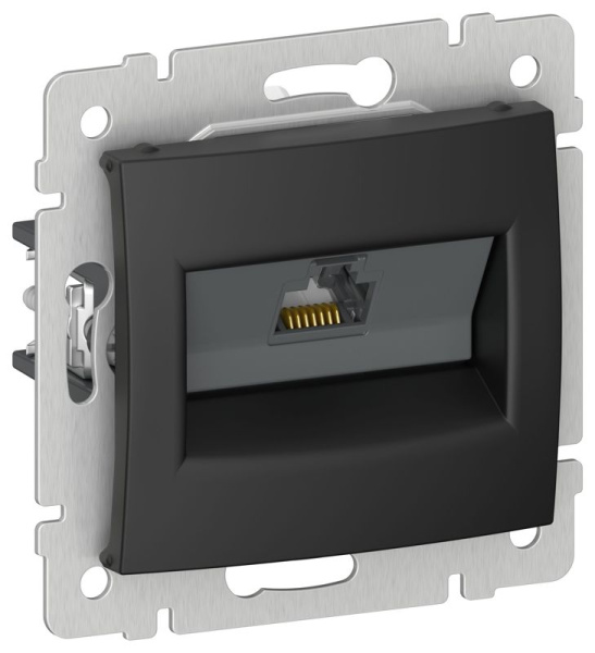 Розетка компьютерная RJ45 кат. 5Е UTP черн. матов. IEKVALENA IEK 6945371