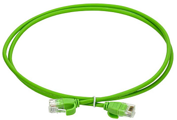 Патч-корд кат.6 UTP 2м slim колпачок язычок зел. ITK PC02-C06UL-2M-SL-WT