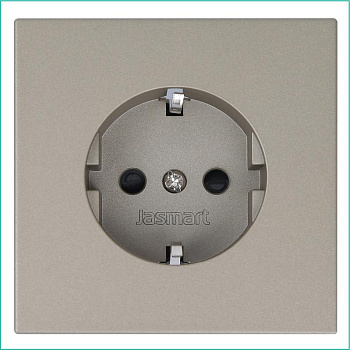 Розетка 1-м СП FD Shuko 16А IP20 с заземл. защ. шторки механизм бронза Jasmart FD5501BR