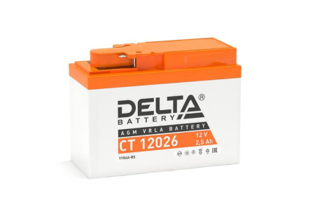 Аккумулятор стартерный 12В 2.5А.ч CT 12026 Delta 3401010030003