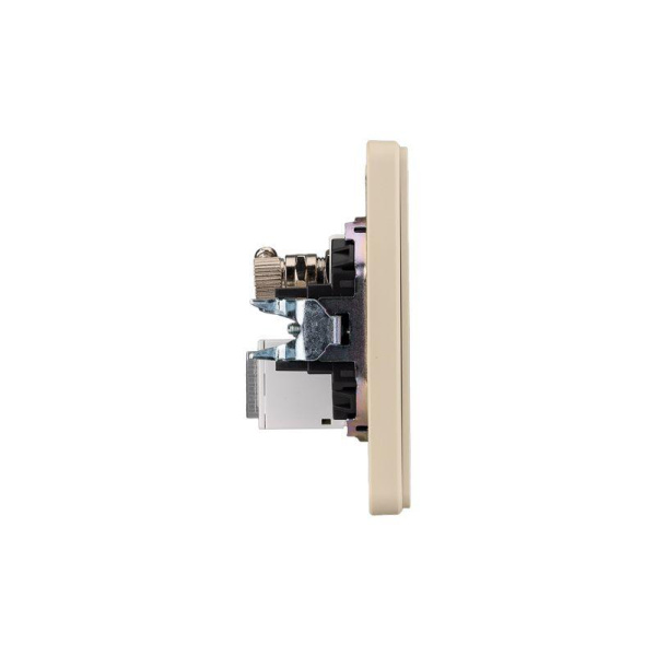 Розетка ROUND компьютерная RJ45 кат6 + TV с/у шелк Kranz KR-78-0722-7