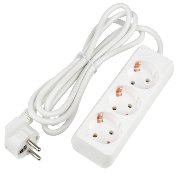Удлинитель 3х2м с заземл. 16А Ultra S-GCU3-2 WHITE бел. Uniel UL-00010000