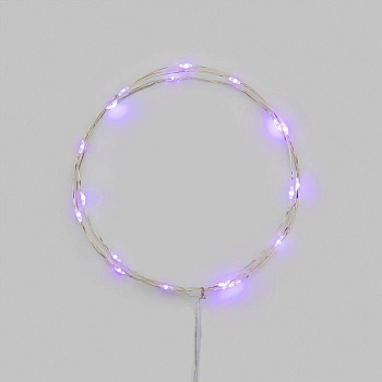 Гирлянда светодиодная Роса 2м 20 LED фиолет. IP20 2хАА (в комплект не входят) Neon-Night 302-057