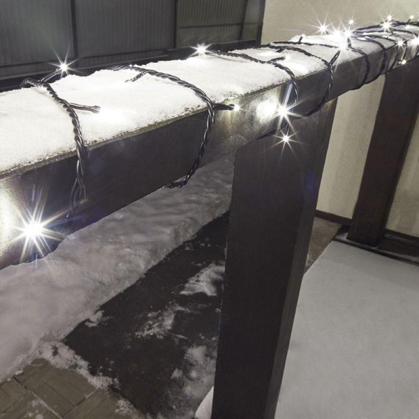 Гирлянда светодиодная управляемая"Нить" 20м 200LED тепл. бел. 20Вт IP65 провод ПВХ черн. (нужен контроллер 217-204) Neon-Night 303-146