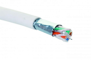 Кабель F/UTP кат.6 4 пары 23 AWG нг(А)-HF внутр. прокладки бел. (305м) (кор.) Eurolan 19C-F6-12WT-B305