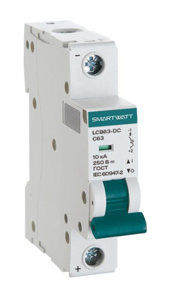 Выключатель автоматический модульный PDE LCB63H-DC-C63/1 63А 1P кривая C 10кА SmartWatt 4512020490079