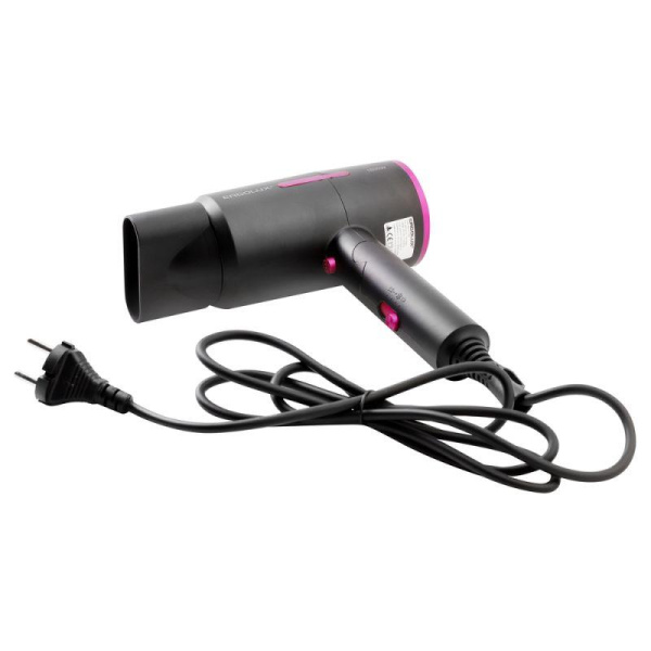 Фен со складной ручкой ELX-HD13-C02 PRO 1600Вт 220-240В черн./роз. Ergolux 15209