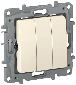 Выключатель 3-кл. 1п 1мод. IEKETIKA 10А IP20 сх05 10АХ сл. кость IEK 6723431