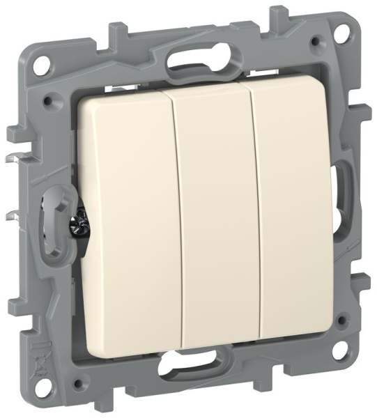 Выключатель 3-кл. 1п 1мод. IEKETIKA 10А IP20 сх05 10АХ сл. кость IEK 6723431