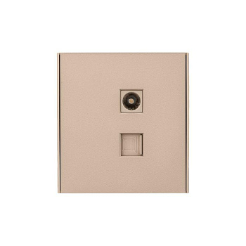 Розетка STRONG компьютерная RJ45 кат6+TV с/у шелк Kranz KR-78-0722-8