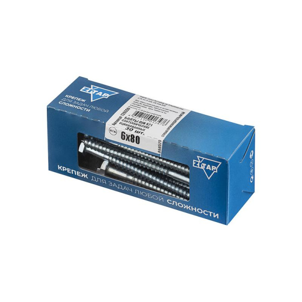 Болт сантехнический 6х80 DIN 571 оцинк. (уп.30шт) Tech-Krep/Zitar 126550