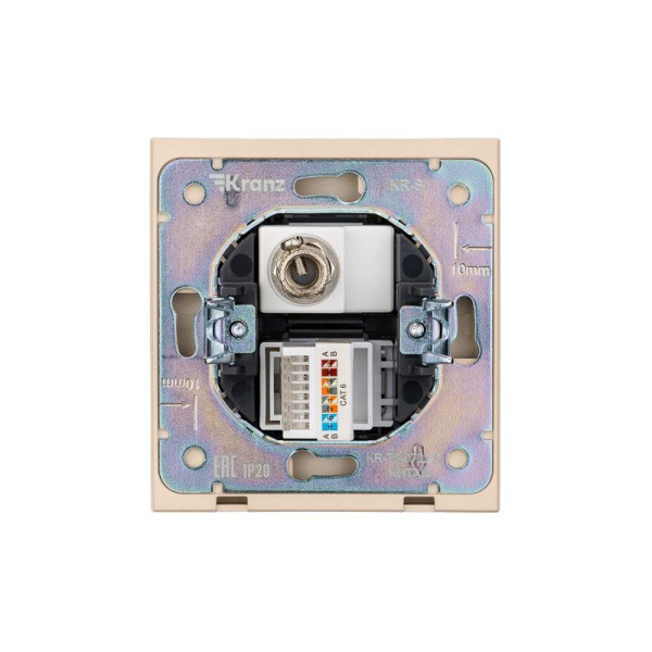 Розетка STRONG компьютерная RJ45 кат6+TV с/у шелк Kranz KR-78-0722-8