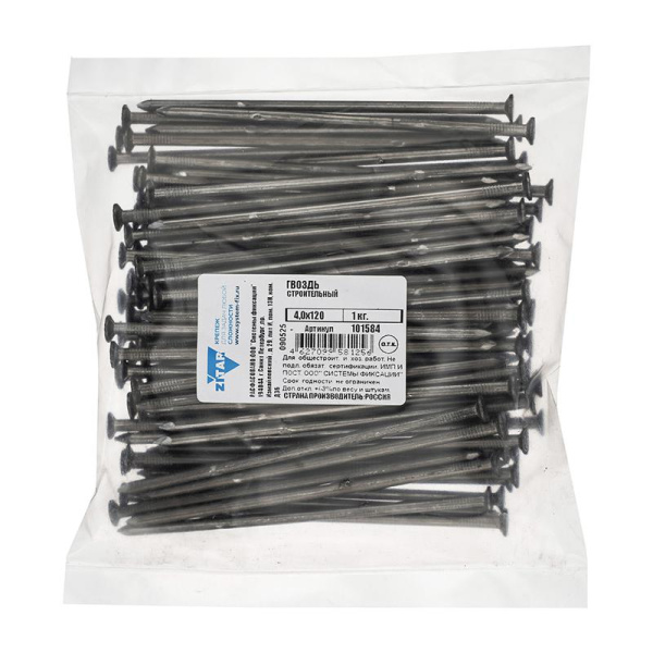 Гвоздь строительный 4х120 (уп.1кг) Tech-Krep/Zitar 101584