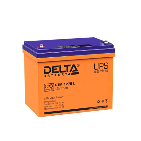 Аккумулятор UPS 12В 75А.ч DTM 1275 L Delta 4614010640013