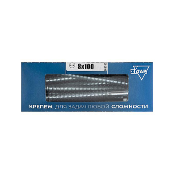Болт сантехнический 8х100 DIN 571 оцинк. (коробка) (уп.20шт) Tech-Krep/Zitar 126559