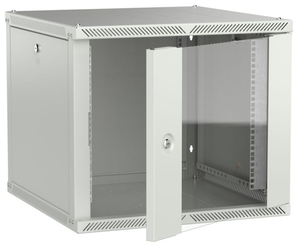 Шкаф LINEA W 2.0 9U 600х600мм дверь стеклян. сер. ITK LWR3-09U66-GF-2