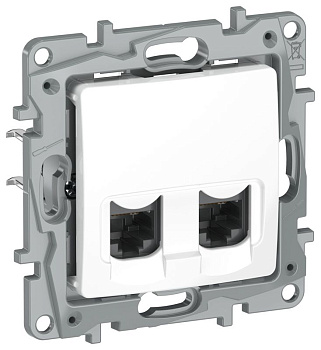 Розетка компьютерная 2-м IEKETIKA RJ45 кат.5Е UTP IP20 бел. IEK 6722551