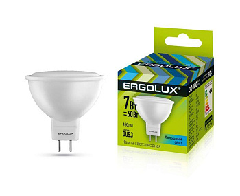 Лампа светодиодная LED-JCDR-7W-GU5.3-4500K 7Вт JCDR рефлектор матовая 4000К бел. GU5.3 220-240В Ergolux 12159