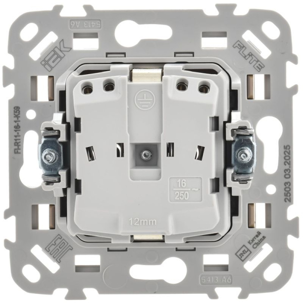 Розетка СП FLITE РС11-1-ФлХ 16А с заземл. без защ. шторок безвинтовое крепление механизм хаки IEK FI-R11-16-1-K59