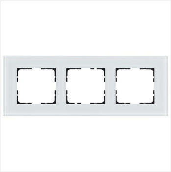 Рамка 3-м G-Glass стекло бел. White Glass Jasmart G1003GW