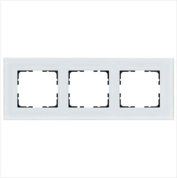 Рамка 3-м G-Glass стекло бел. White Glass Jasmart G1003GW