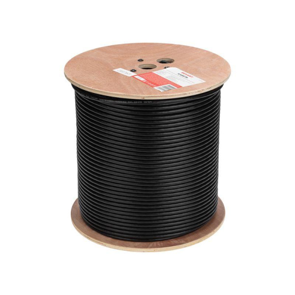 Кабель витая пара F/UTP кат.6 4PR 23AWG solid PE OUTDOOR черн. (м) Rexant 01-0158