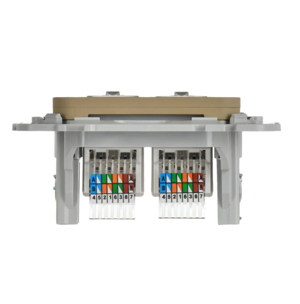 Розетка компьютерная 2-м СП FLITE РК5е-2-0-ФлХ RJ45 кат.5E UTP механизм хаки IEK FI-K22-1-K59